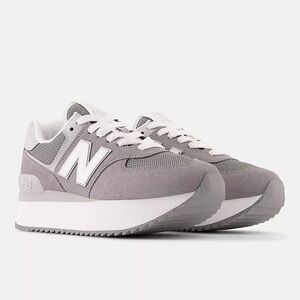 New Balance 574+ Sneakers in Grey & White